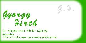 gyorgy hirth business card