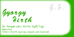 gyorgy hirth business card